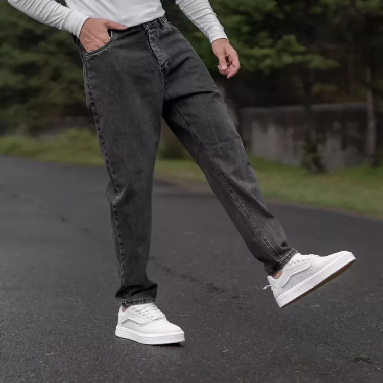 شلوار جین مردانه مام ذغالی کد 25799