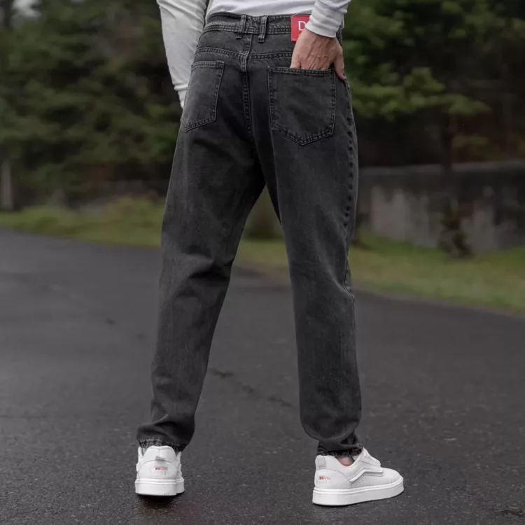 شلوار جین مردانه مام ذغالی کد 25799