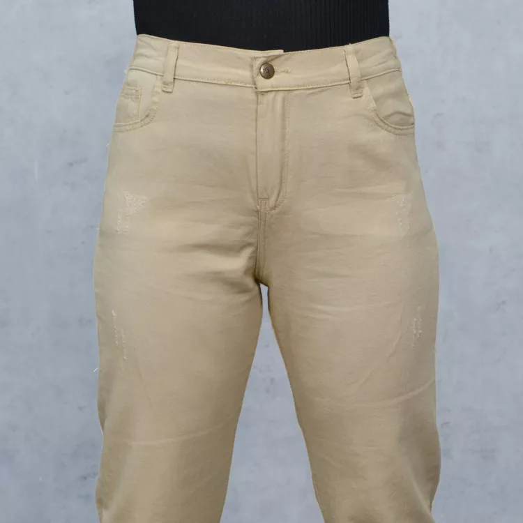 شلوار کتان مام دخترانه کرم کد 25699