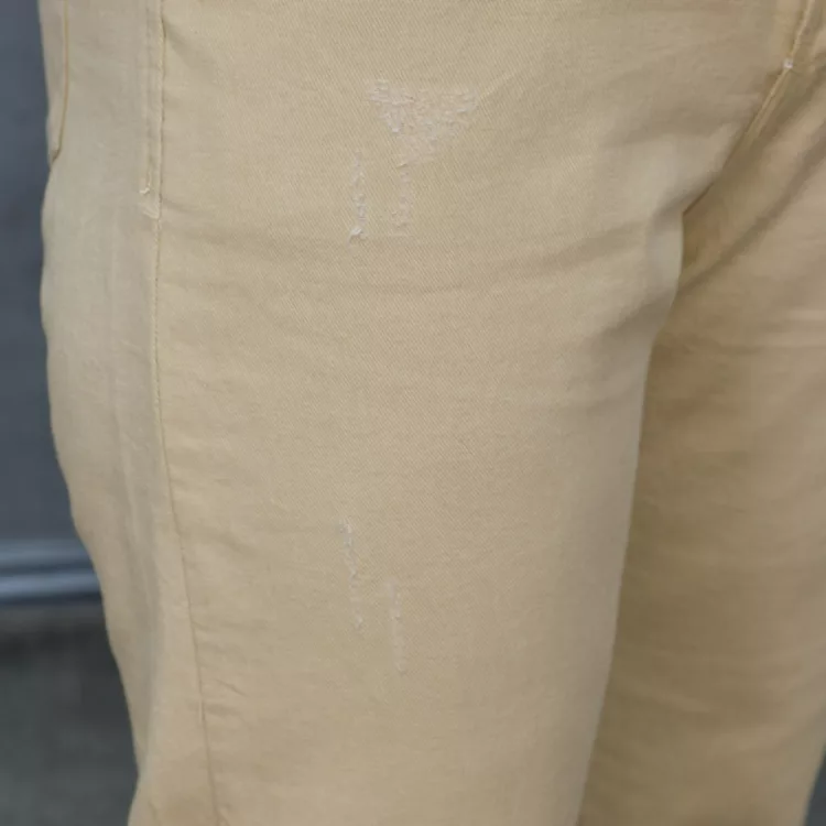 شلوار کتان مام دخترانه کرم کد 25699