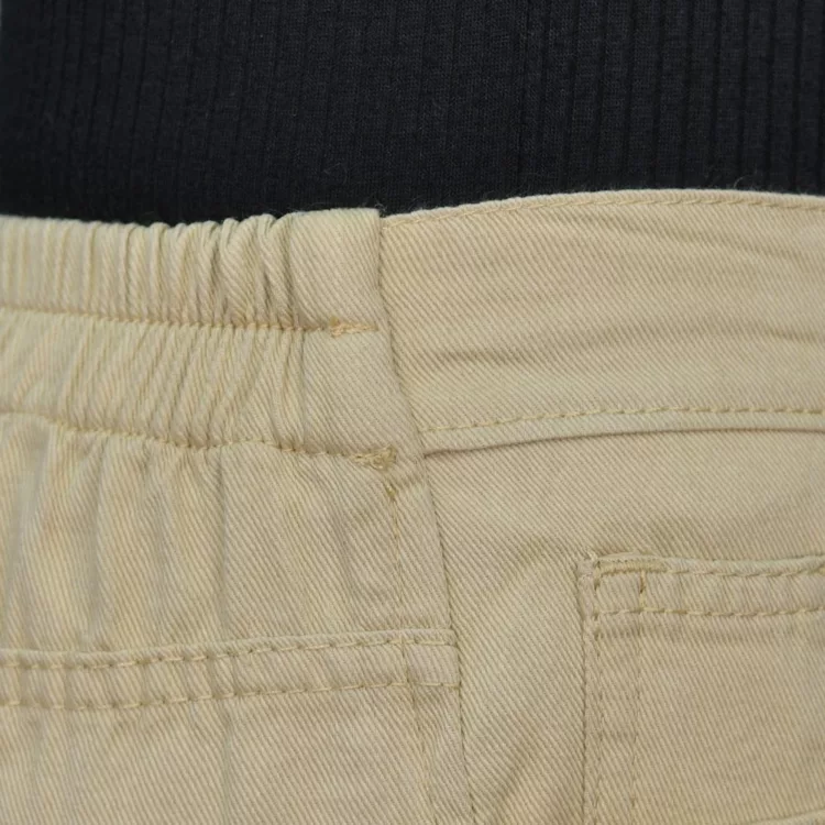 شلوار کتان مام دخترانه کرم کد 25699