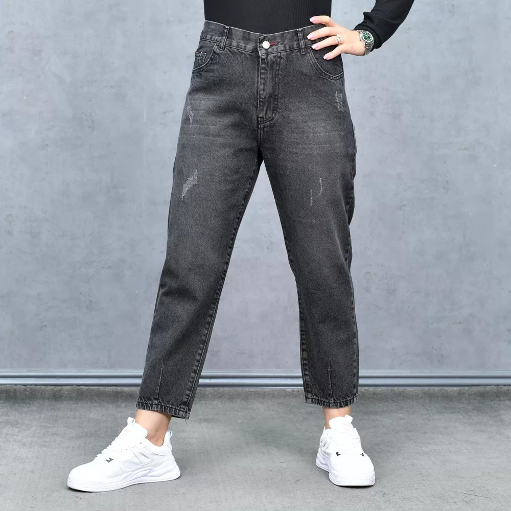 شلوار جین دخترانه مام ذغالی کد 25697