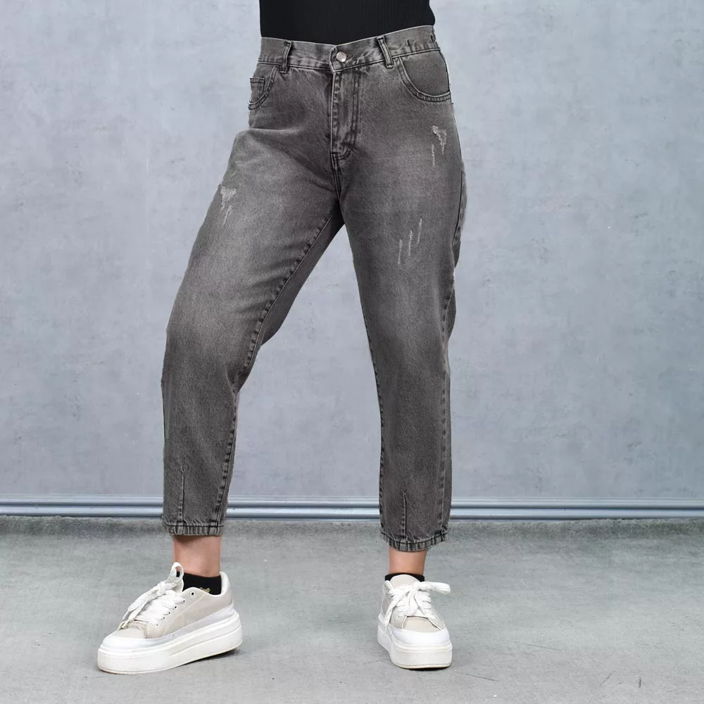 شلوار جین دخترانه مام خاکستری کد 25696