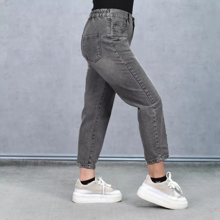 شلوار جین دخترانه مام خاکستری کد 25696