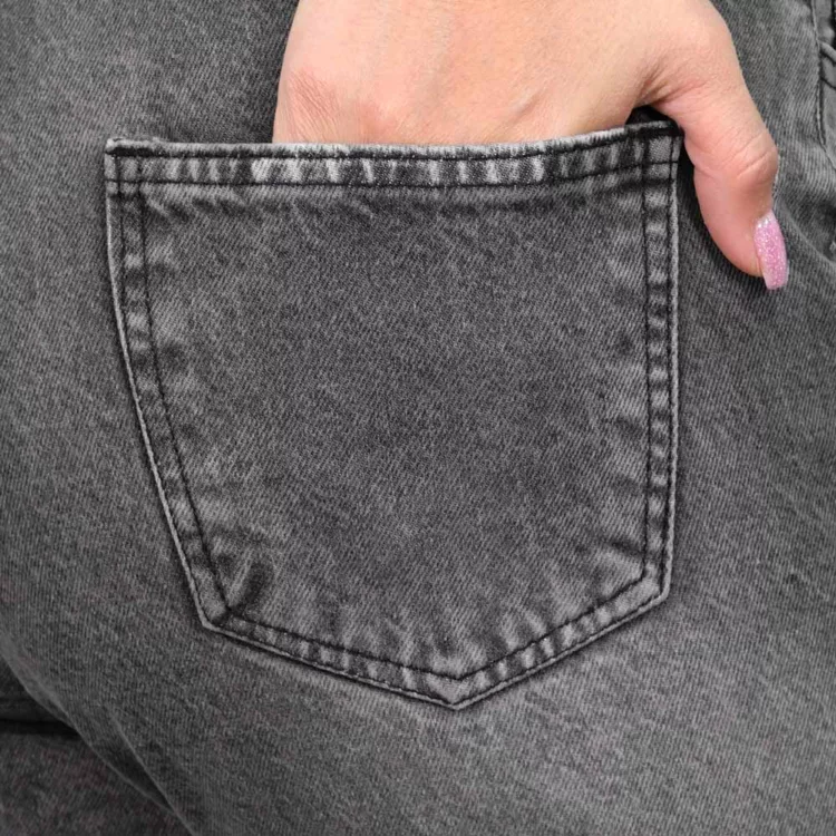 شلوار جین دخترانه مام خاکستری کد 25696