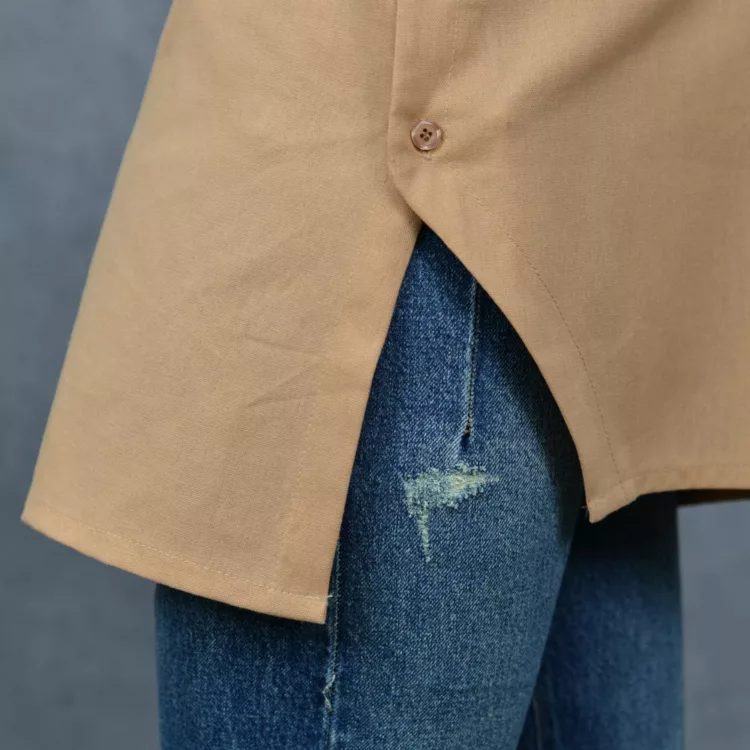 مانتو دخترانه بغل دکمه کد 25348