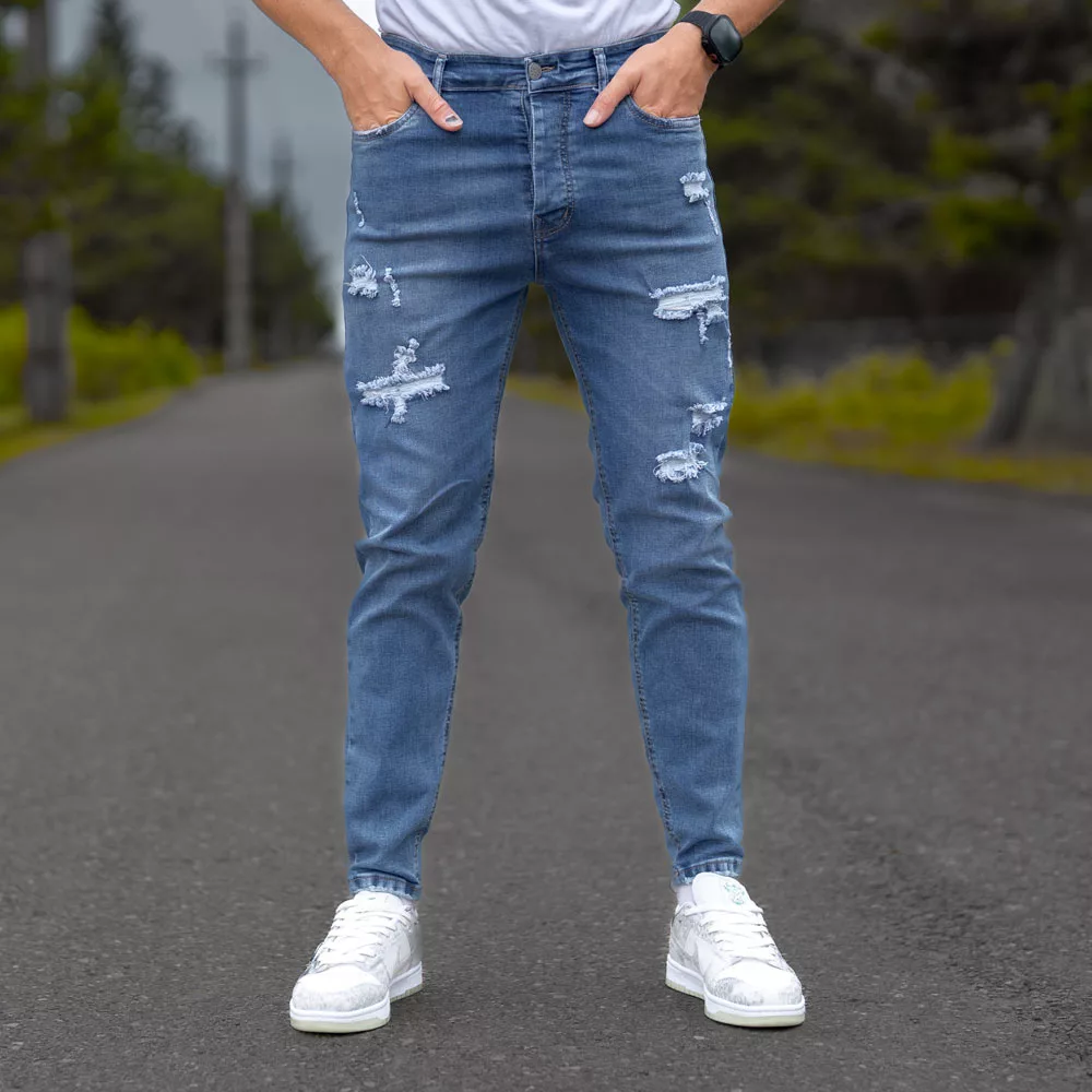 شلوار جین مردانه آبی کد 25914