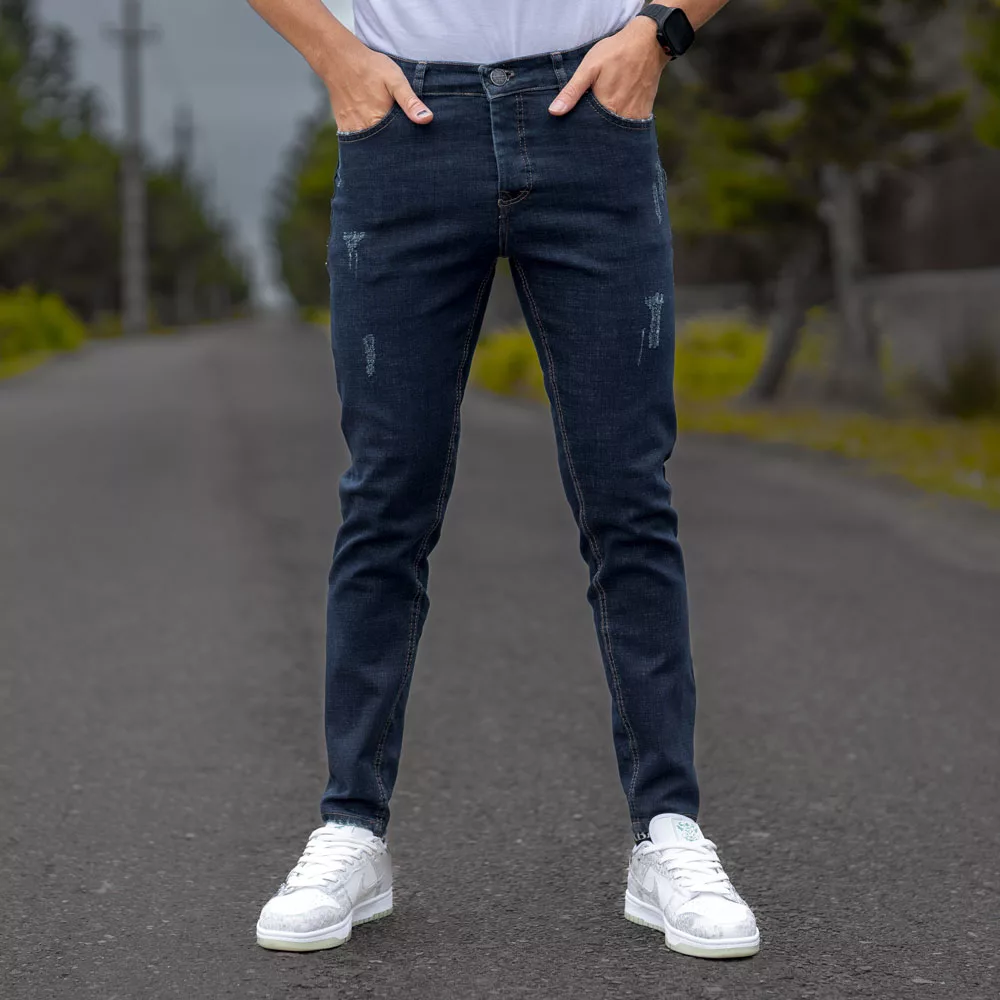 شلوار جین مردانه سرمه ای کد 25911