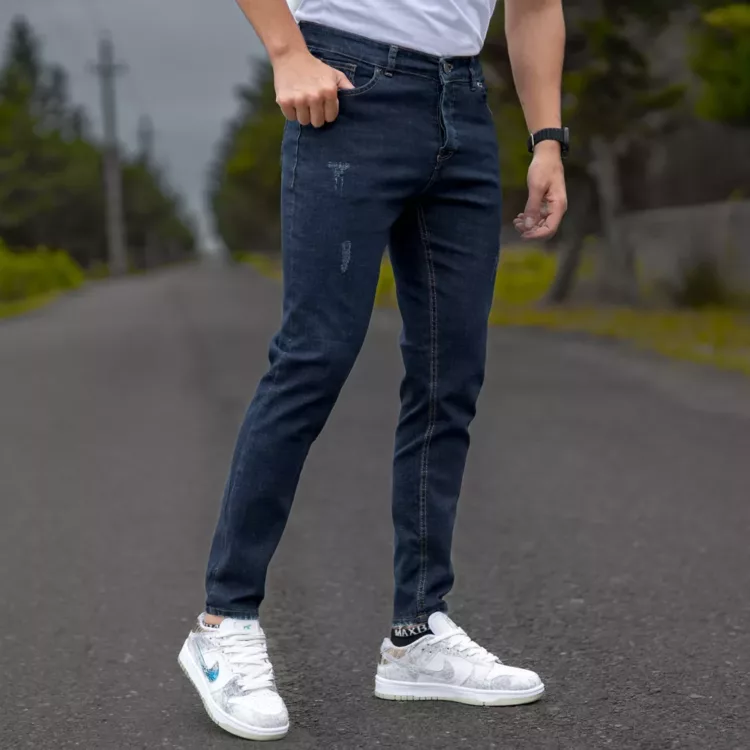 شلوار جین مردانه سرمه ای کد 25911