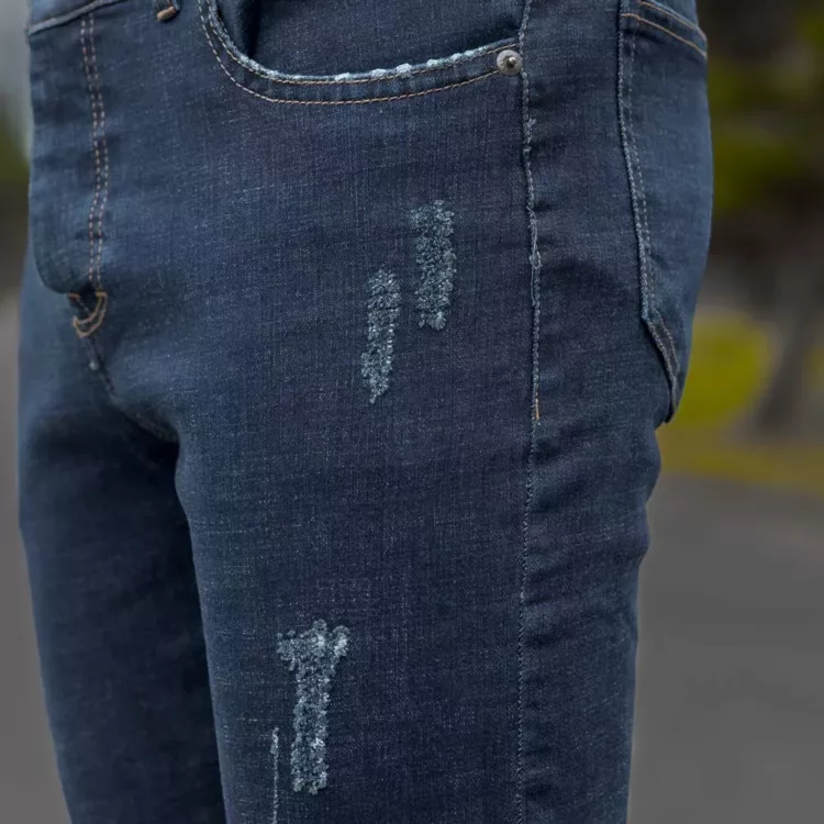 شلوار جین مردانه سرمه ای کد 25911