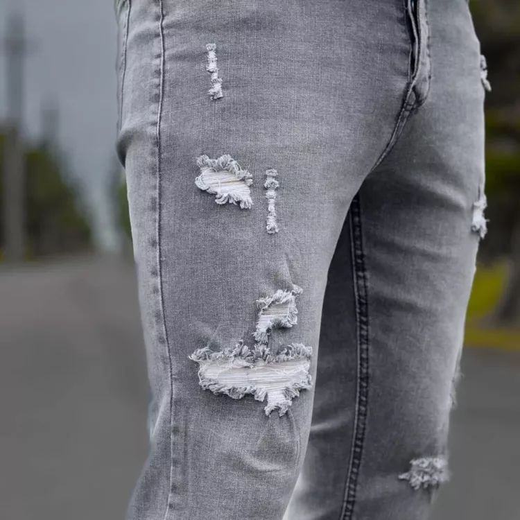 شلوار جین مردانه خاکستری کد 25906