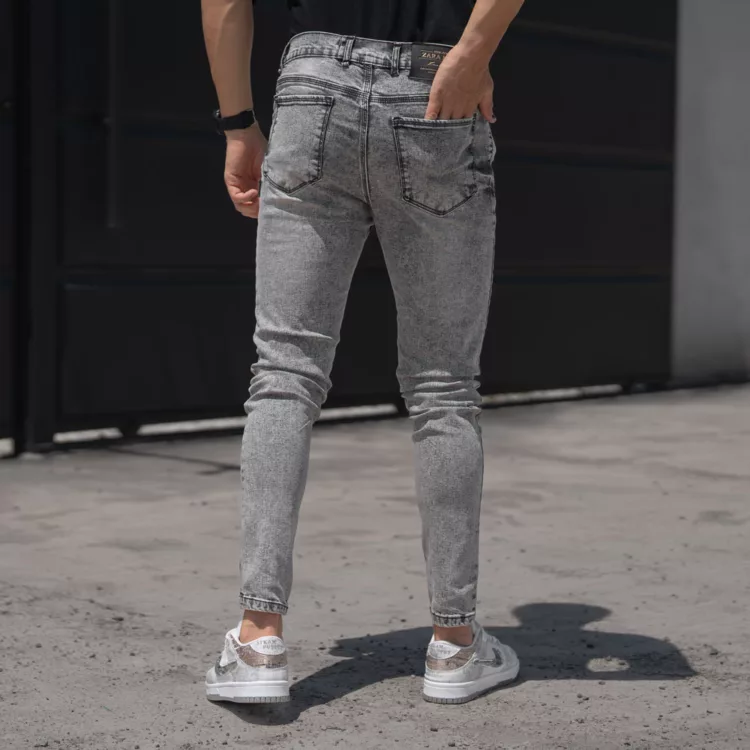 شلوار جین مردانه طوسی روشن کد 26059