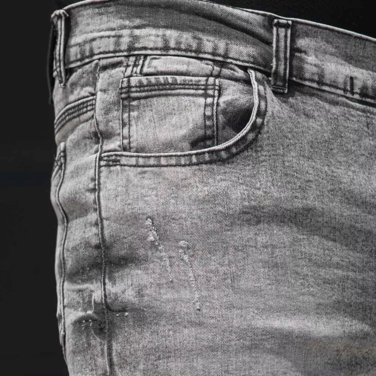 شلوار جین مردانه طوسی روشن کد 26059