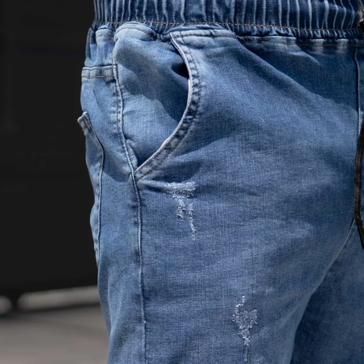 شلوار اسلش جین مردانه آبی کد 26043