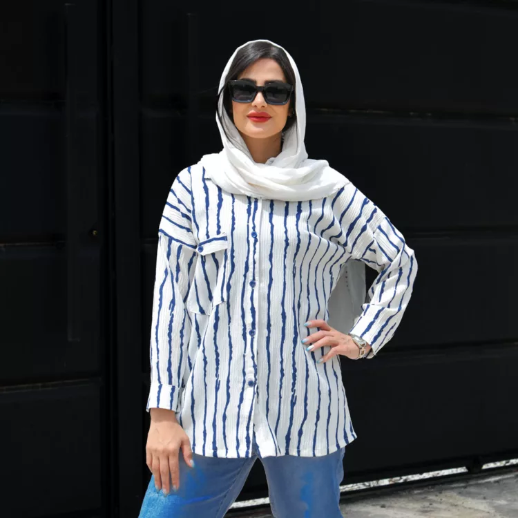 مانتو دخترانه راه راه کد 25966
