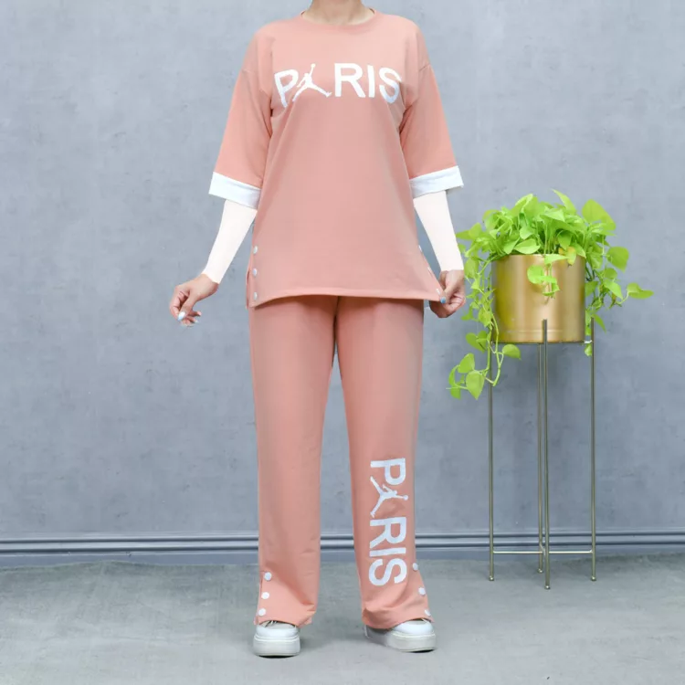 ست تیشرت و شلوار دخترانه پاریس کد 26289