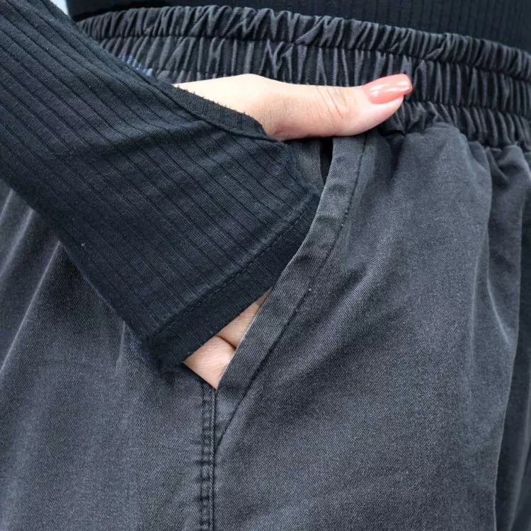 شلوار جین نیم بگ دخترانه نوک مدادی کد 26331