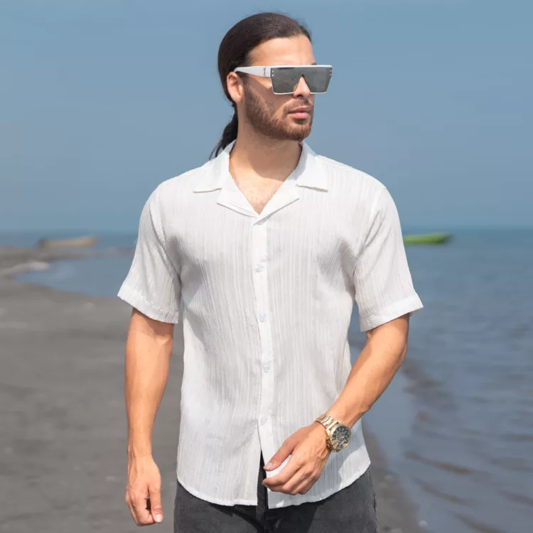 پیراهن مردانه سفید کد 26736
