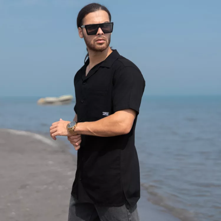 پیراهن مردانه مشکی کد 26692