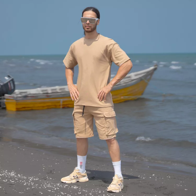 ست تیشرت و شلوارک مردانه کارگو کد 26820