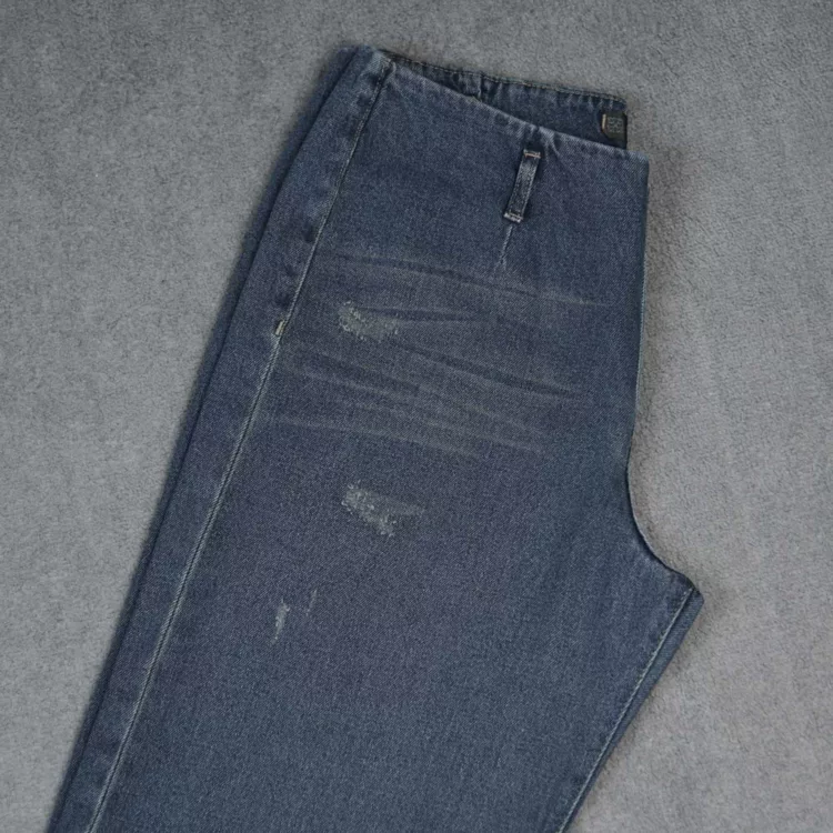 شلوار جین دخترانه واید لگ سرمه ای کد 27103