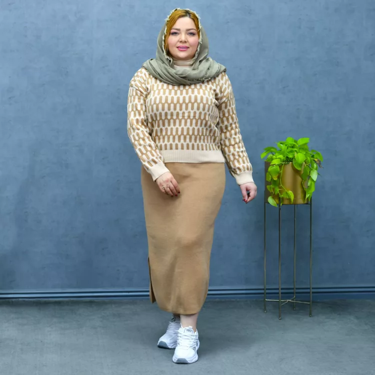 ست پلیور و دامن دخترانه کد 27469