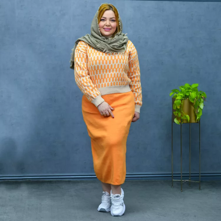 ست پلیور و دامن دخترانه کد 27469