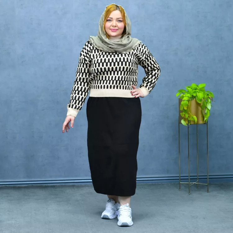 ست پلیور و دامن دخترانه کد 27469