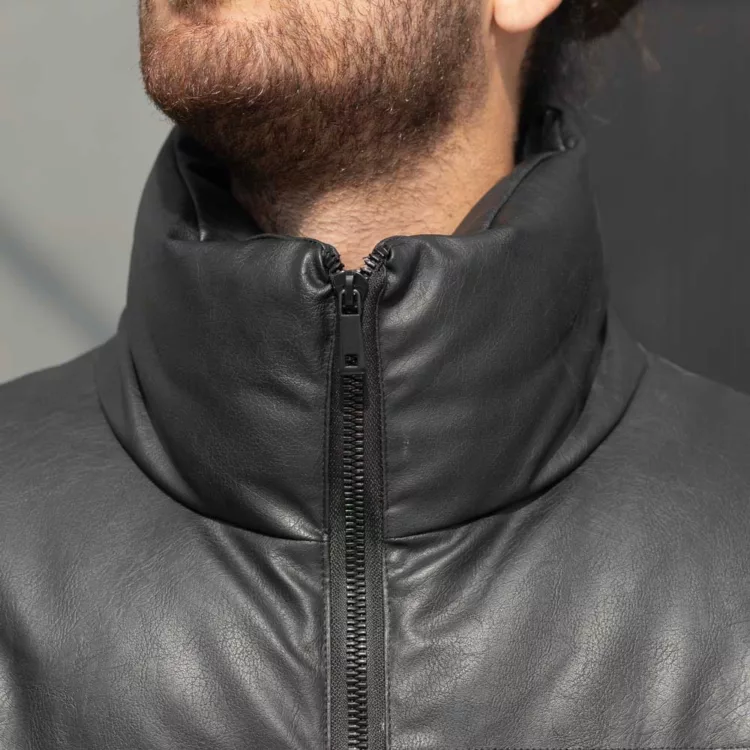 کاپشن مردانه باکسی چرم کد 27906