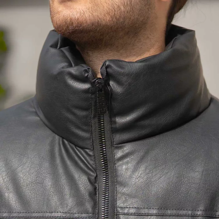 کاپشن مردانه باکسی چرم کد 27909