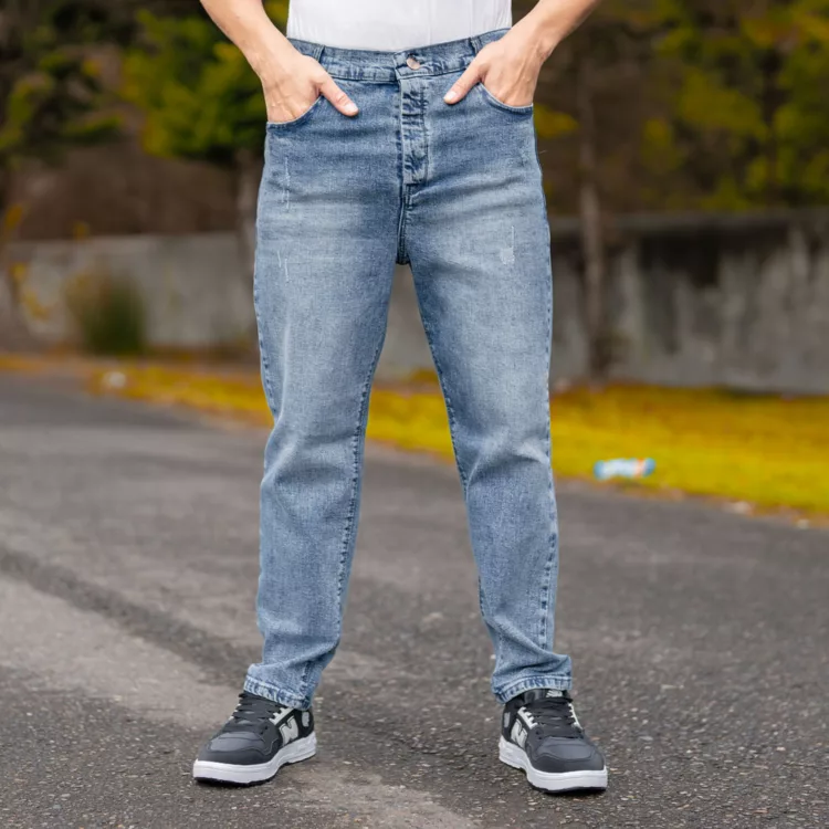 شلوار جین مردانه مام آبی کد 27919