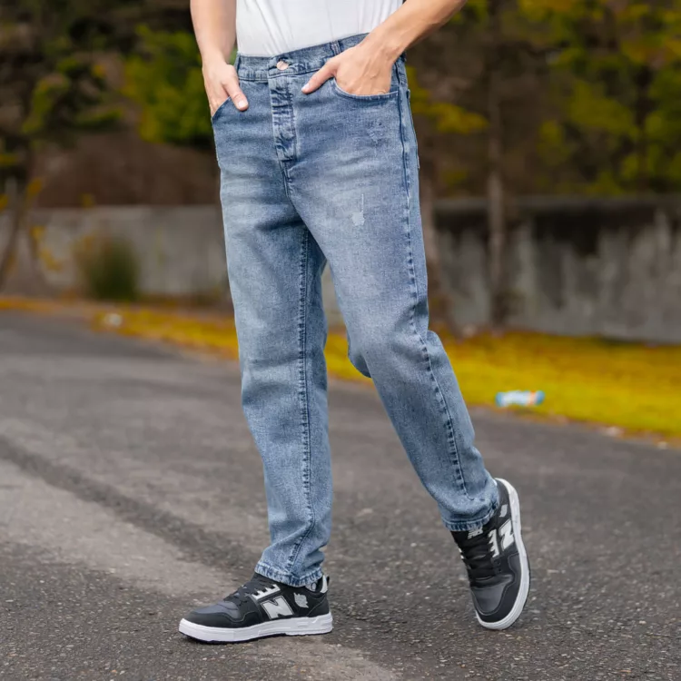 شلوار جین مردانه مام آبی کد 27919