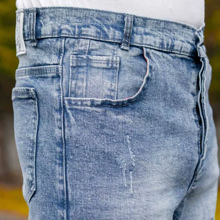 شلوار جین مردانه مام آبی کد 27919