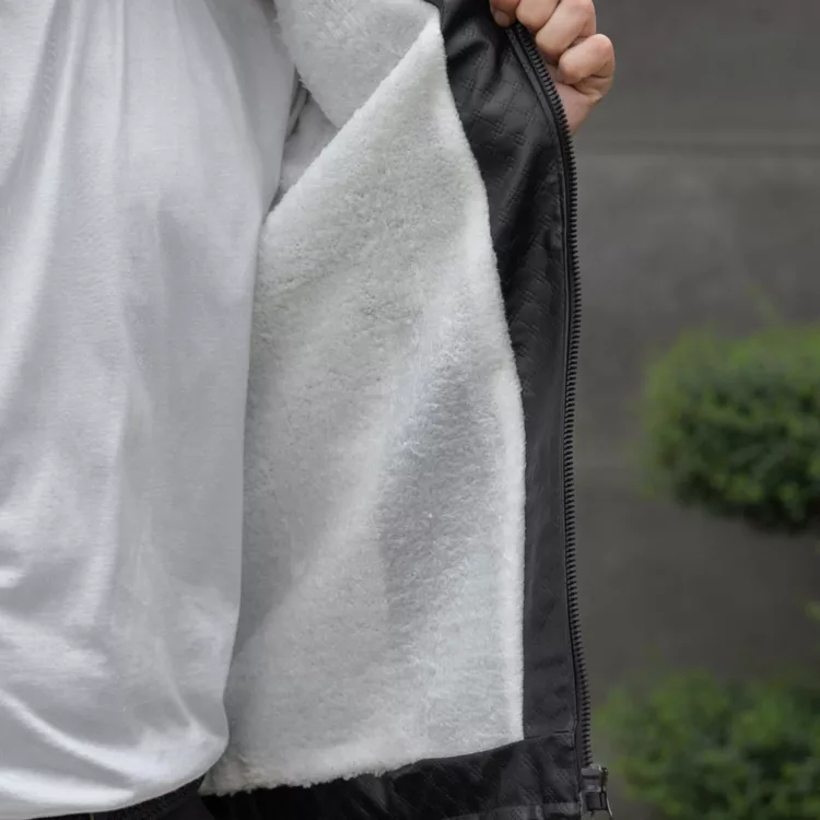 کاپشن چرم مردانه مشکی کد 27714