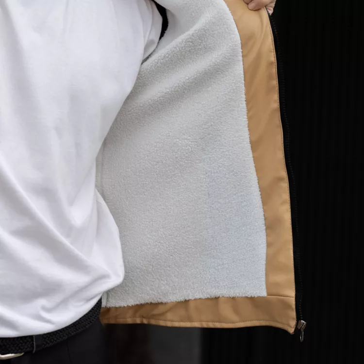 کاپشن چرم مردانه کاراملی کد 27708