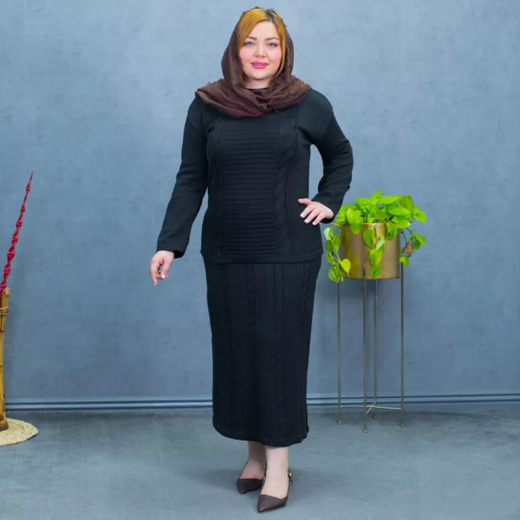 ست پلیور و دامن دخترانه کد 27472