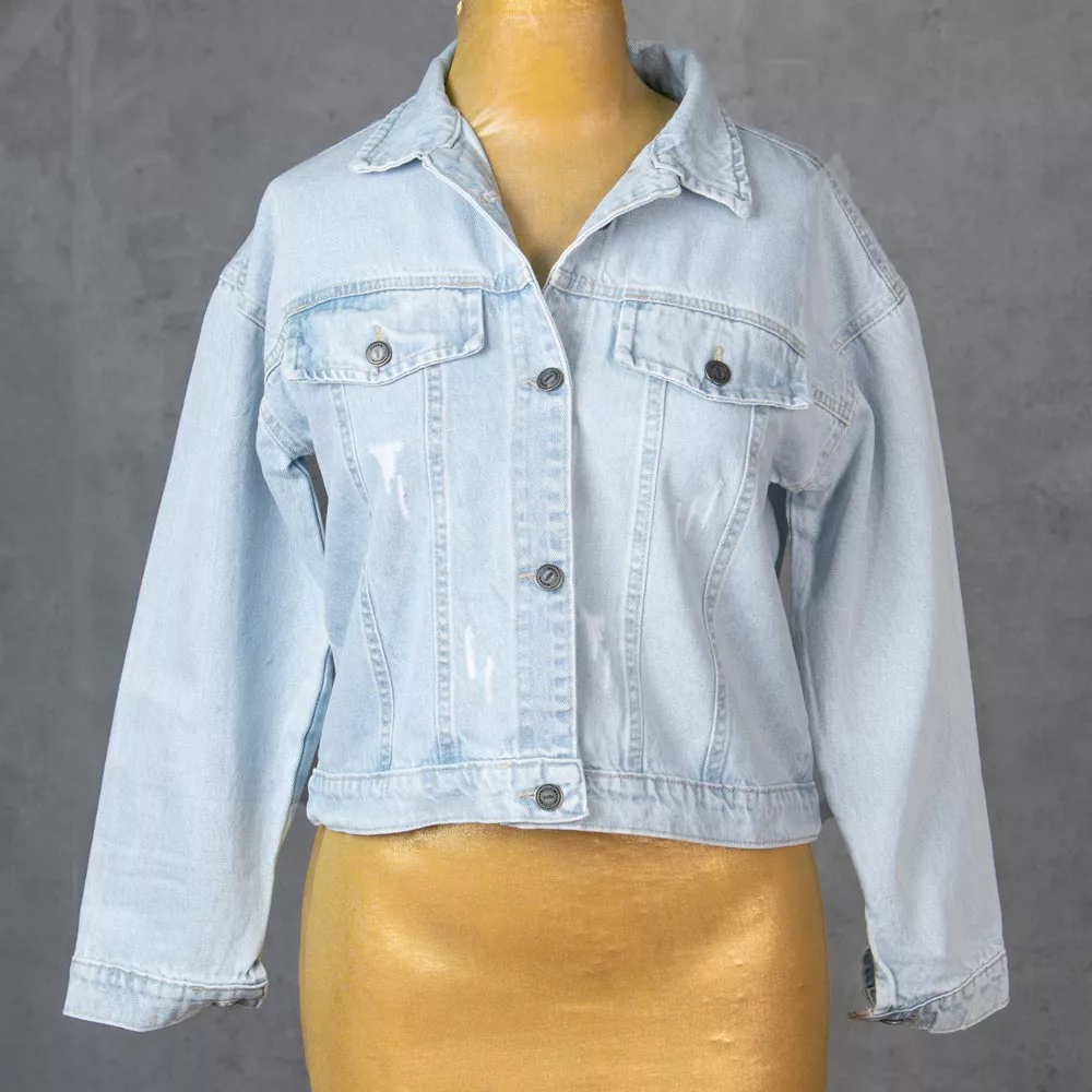 کت جین دخترانه آبی روشن کد 27818