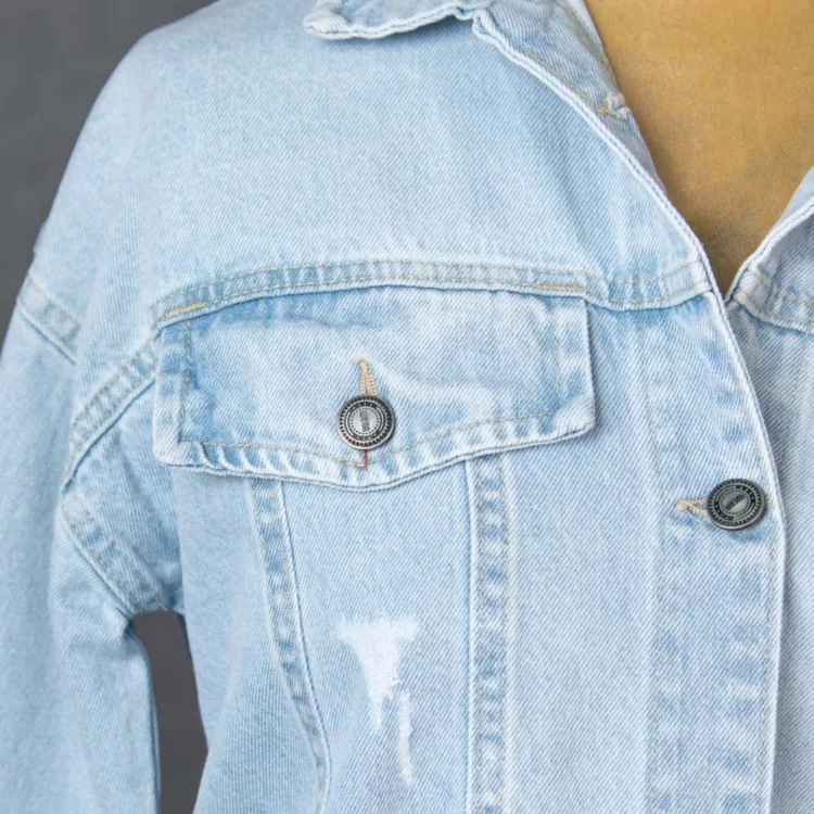 کت جین دخترانه آبی روشن کد 27818