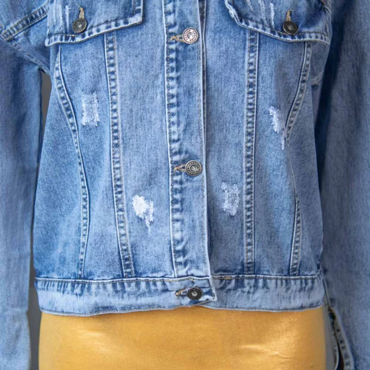 کت جین دخترانه آبی کد 27819