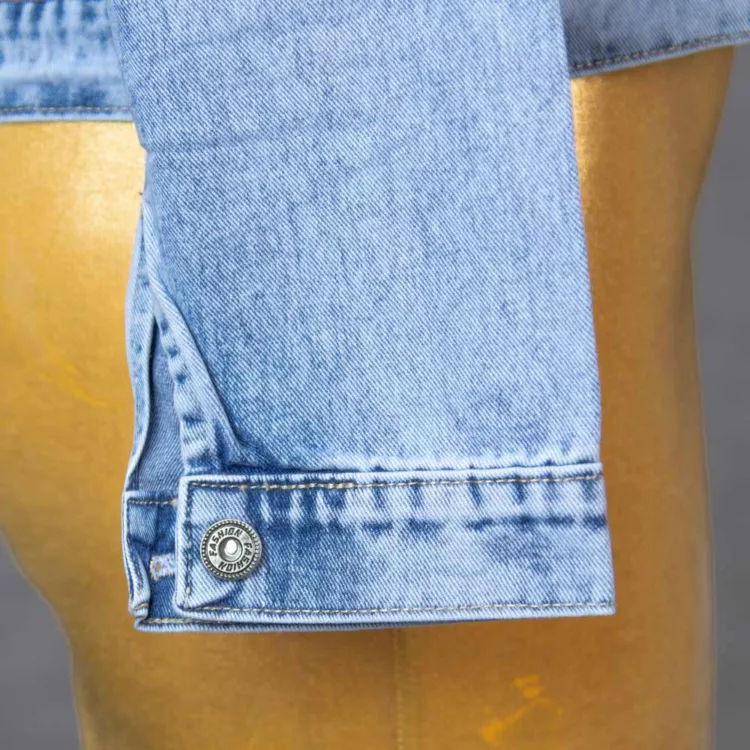 کت جین دخترانه آبی کد 27819