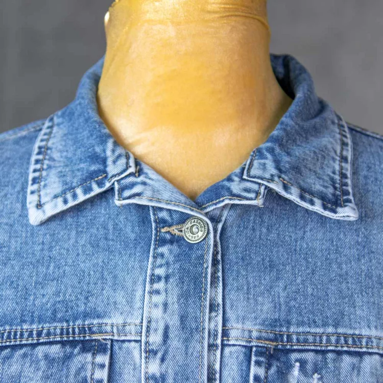 کت جین دخترانه آبی کد 27819