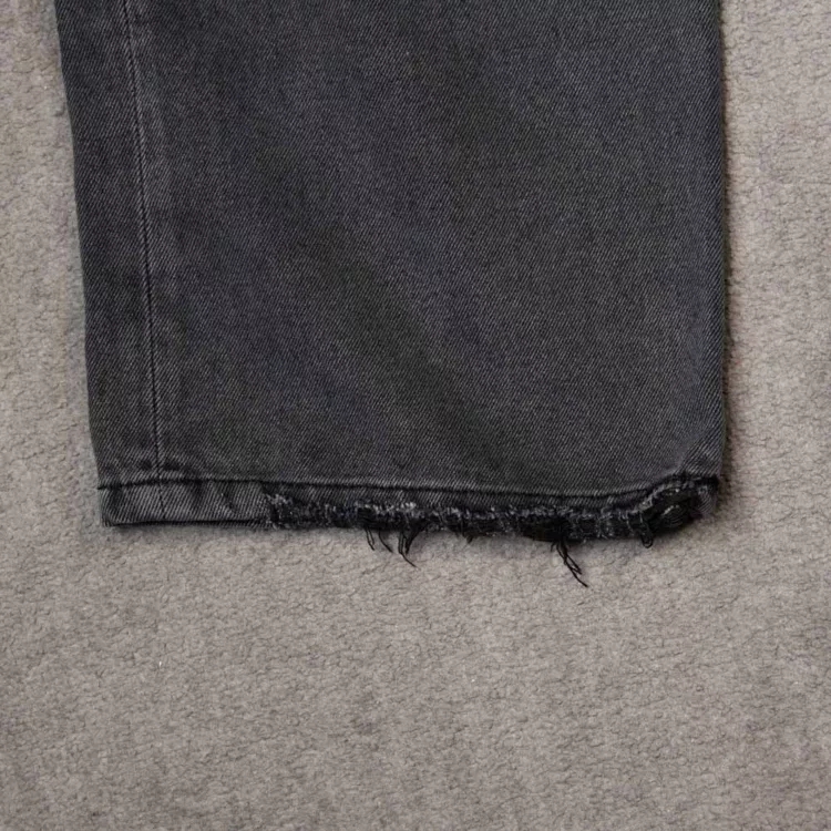 شلوار جین دخترانه نیم بگ خاکستری کد 27774