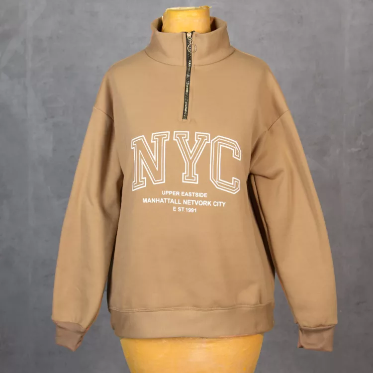 تیشرت نیم زیپ دخترانه نیویورک کد 27933