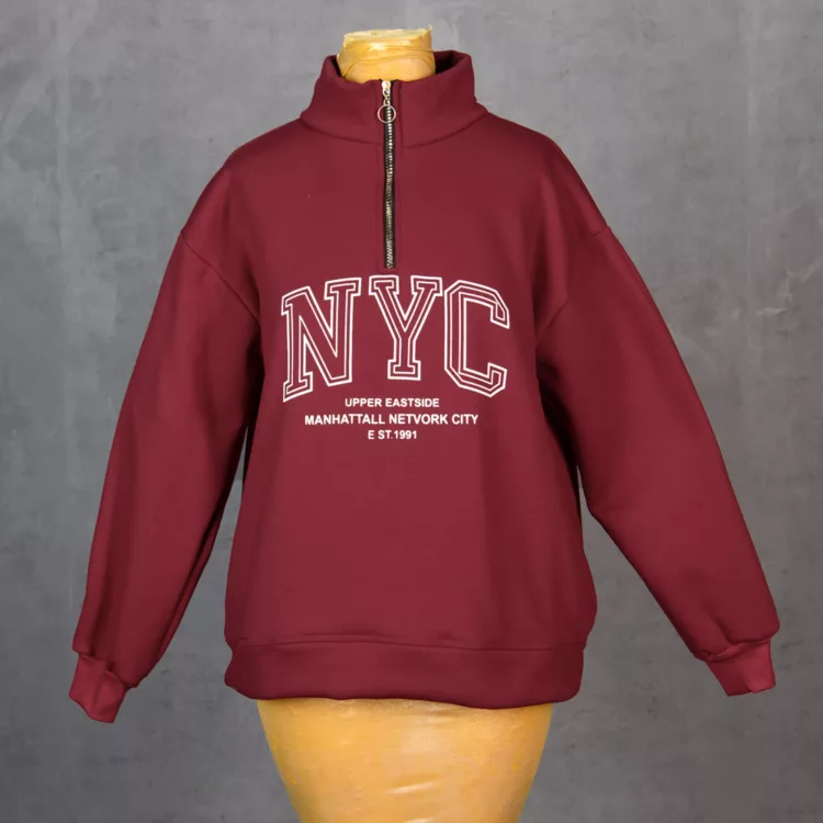 تیشرت نیم زیپ دخترانه نیویورک کد 27933