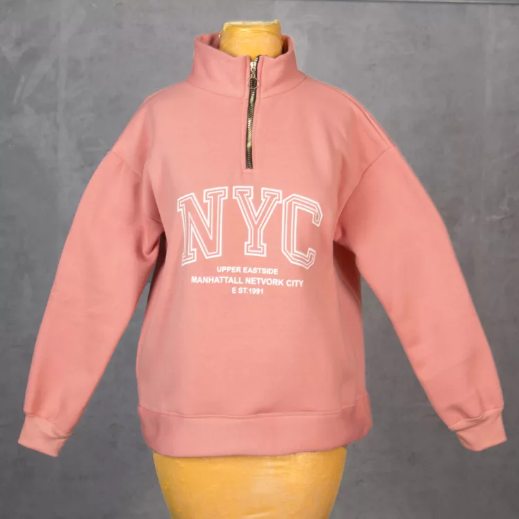 تیشرت نیم زیپ دخترانه نیویورک کد 27933
