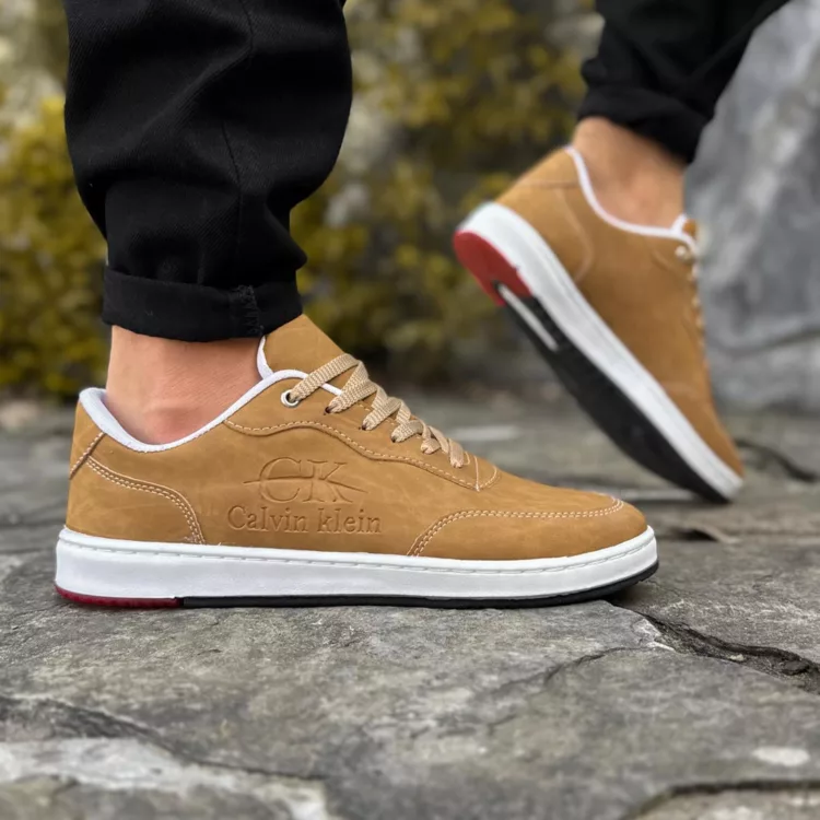 کتانی مردانه کلوین کلین عسلی کد 25559