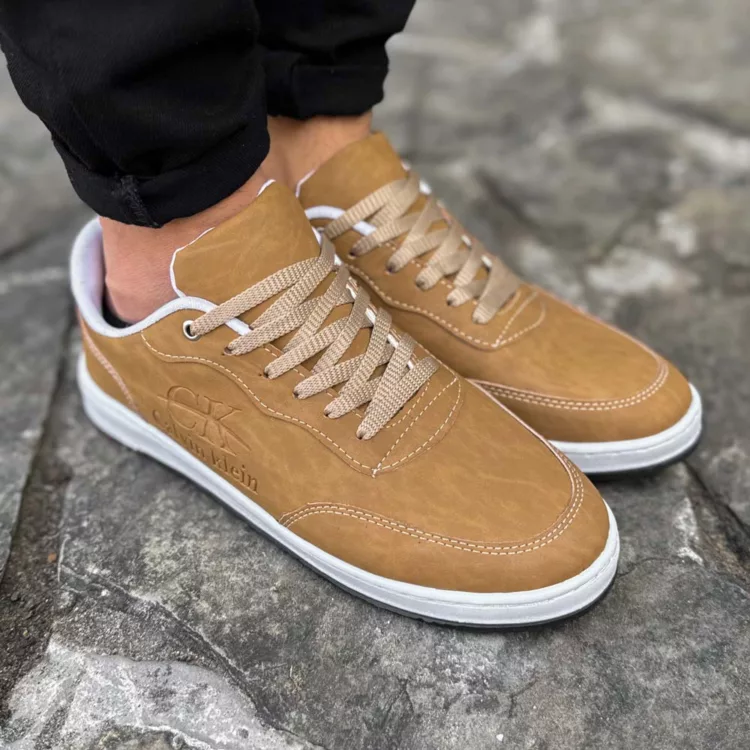 کتانی مردانه کلوین کلین عسلی کد 25559