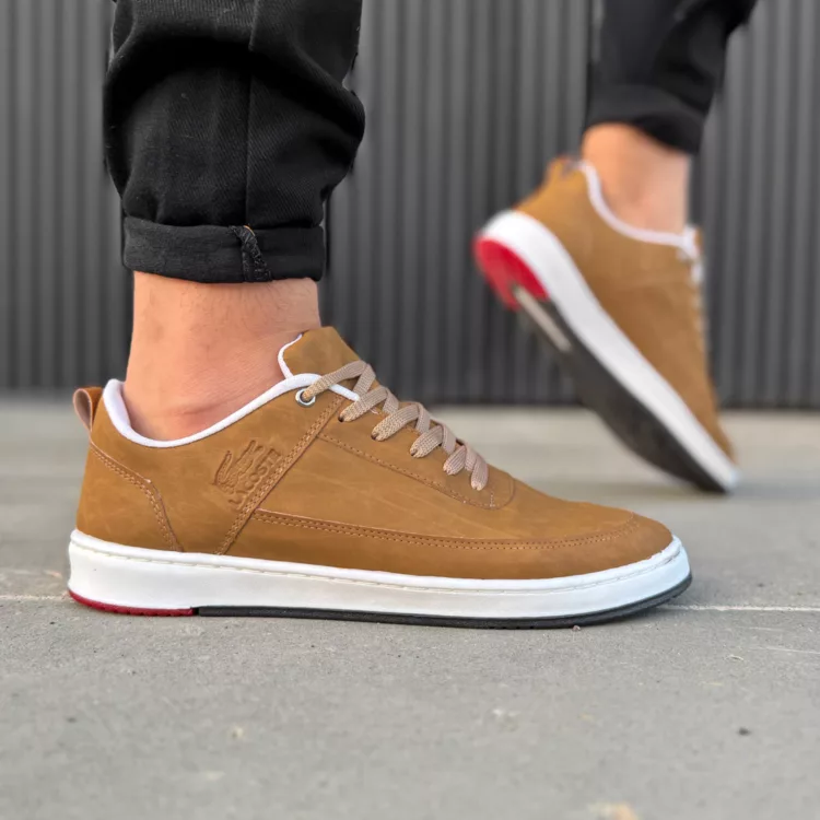 کتانی مردانه لاگوست عسلی کد 19121