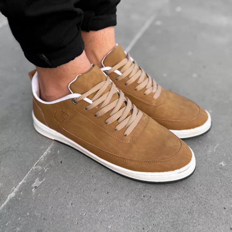 کتانی مردانه لاگوست عسلی کد 19121