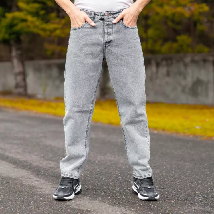 شلوار جین مردانه مام خاکستری کد 27921